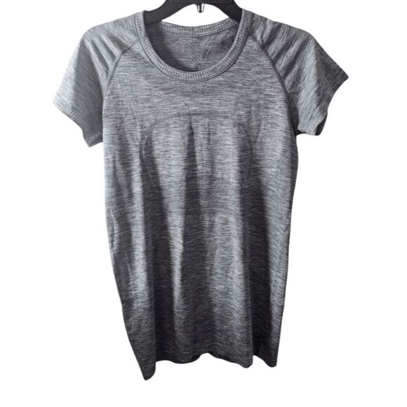LULULEMON ATHLETICA Swiftly Tech Short Sleeve Crew In Heathered Slate Size 10 - Picture 4 of 5